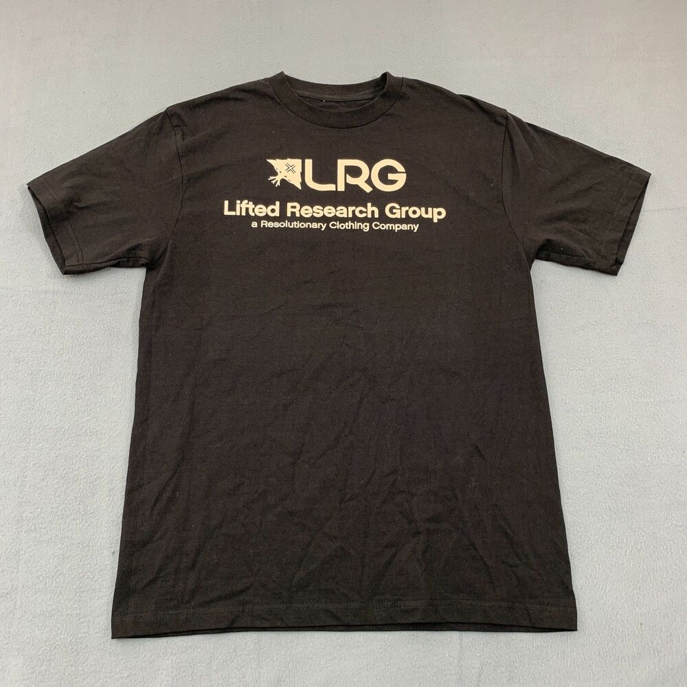 LRG Lifted Research Group T Shirt Mens Large Cotton Black Crewneck
